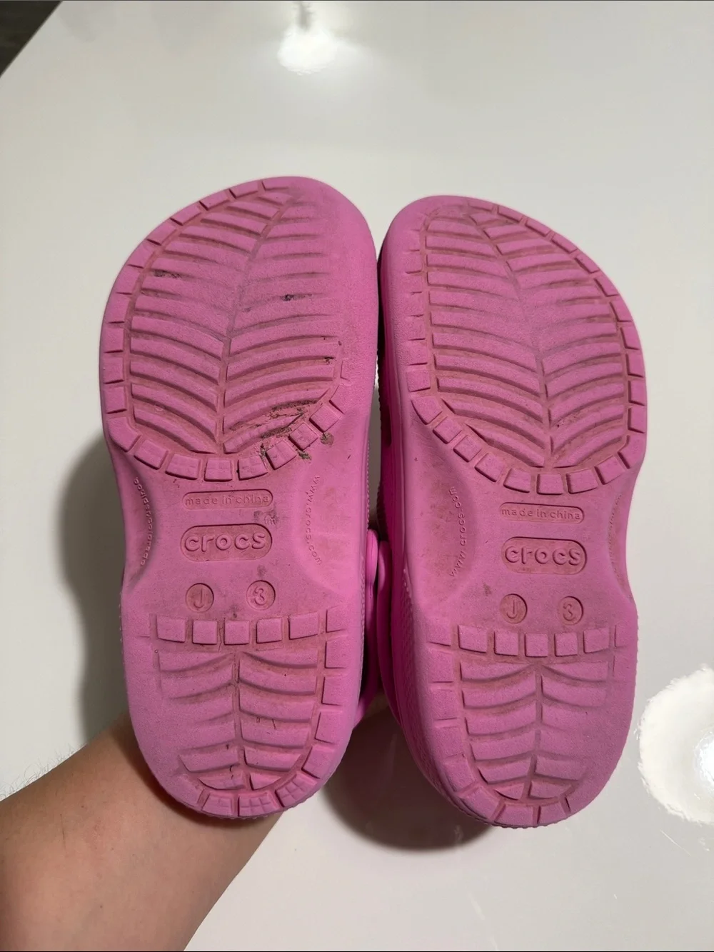 CROCS Kids Bright Pink Classic Clogs with Heel Strap Sz J3
